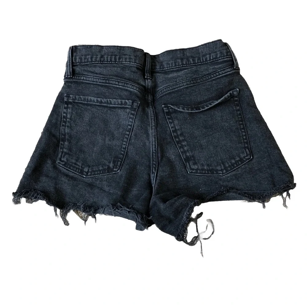Old Navy Shorts Womens Size 6 Black Denim Higher High Rise Sky Hi A Line Raw Hem